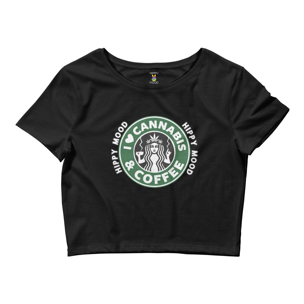 I Love Cannabis & Coffee | Women’s Crop Tee