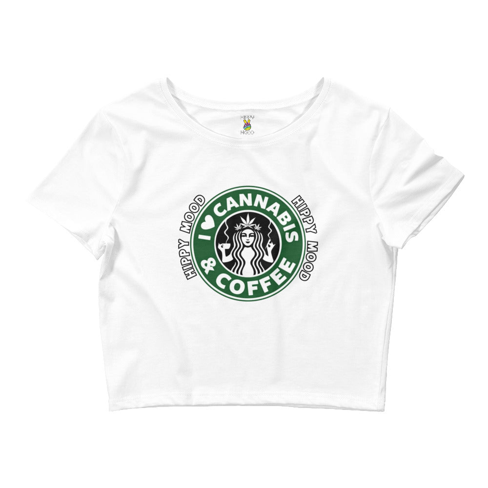 I Love Cannabis & Coffee | Women’s Crop Tee
