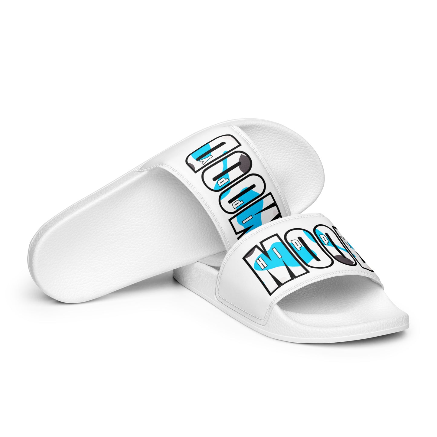 Blue & Grey Camo Style Print | Men’s slides