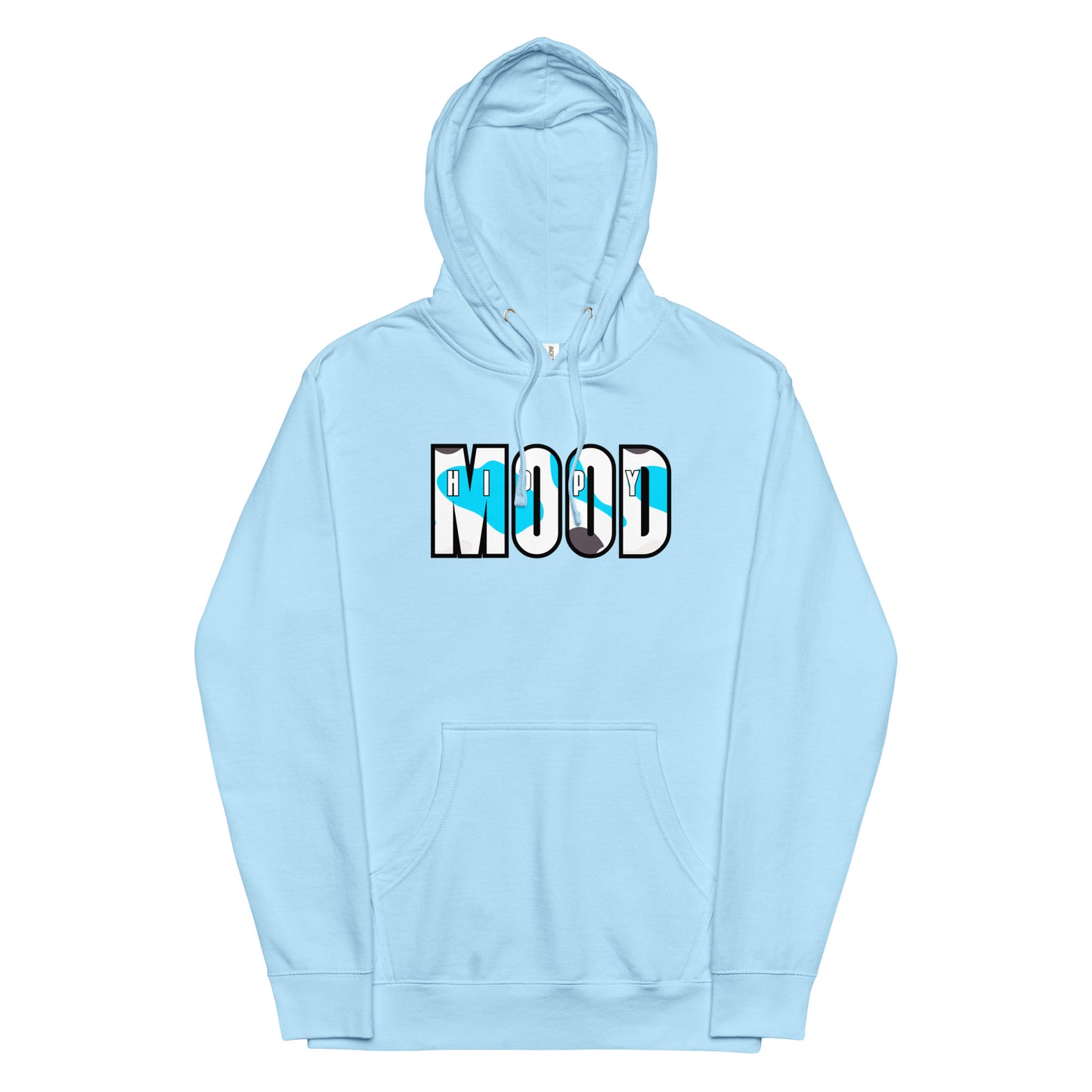 Blue & Grey Camo Style Print | Unisex midweight hoodie