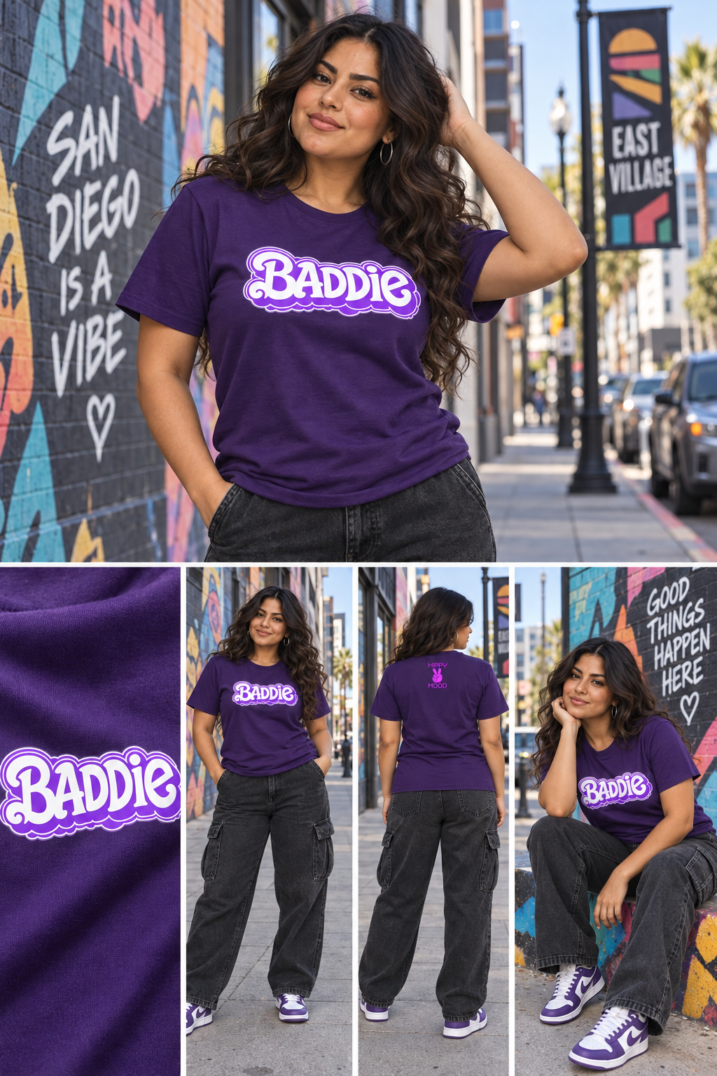 Purple Cloud Baddie Tee