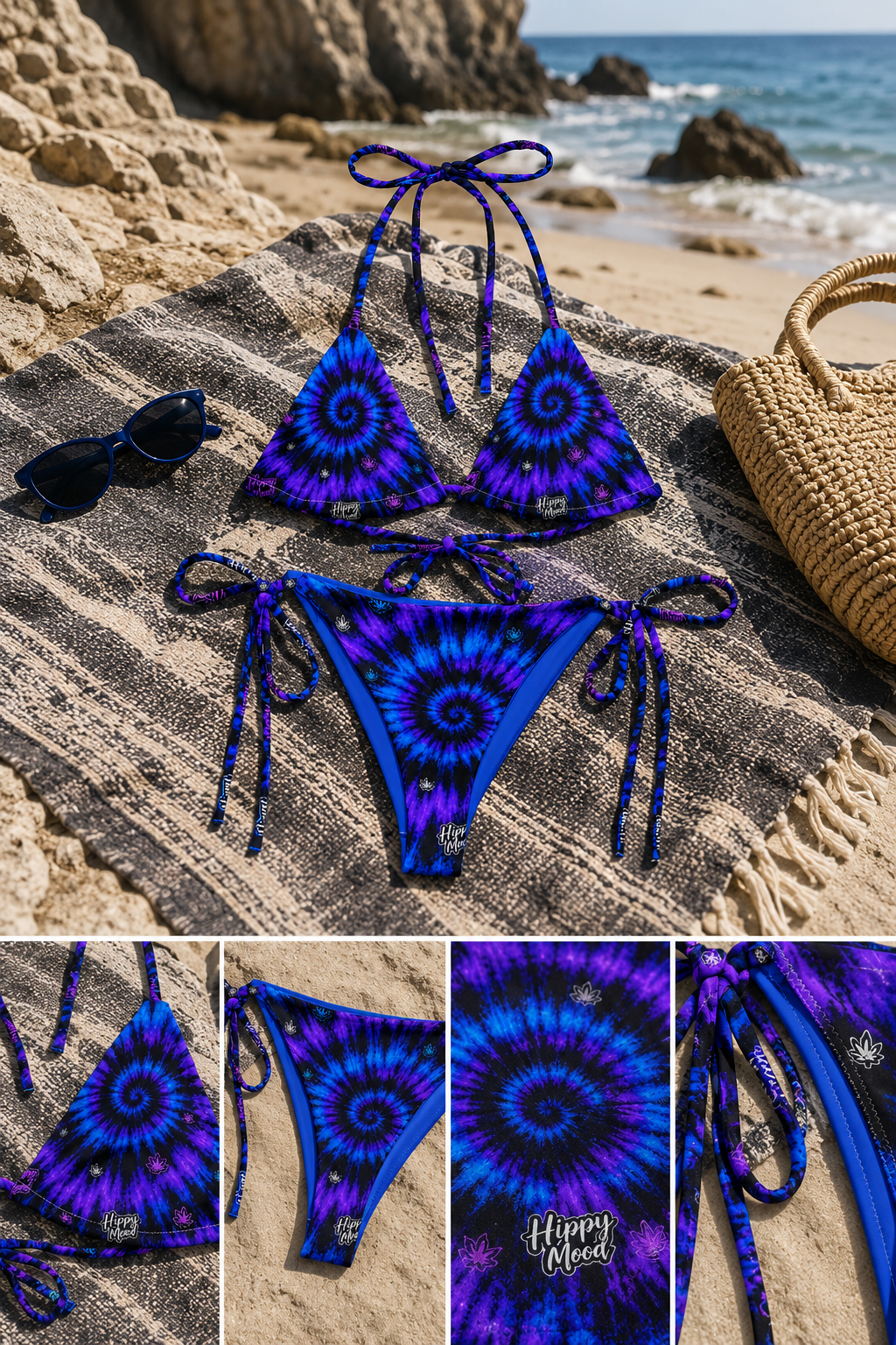 HIPPY MOOD STRING BIKINI — BLUE MIDNIGHT EDITION