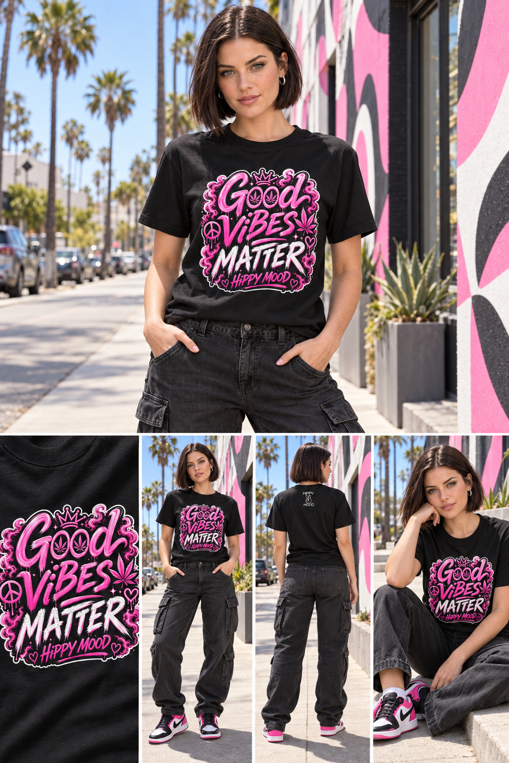 Hippy Mood Good Vibes Matter Tee – Pink Edition