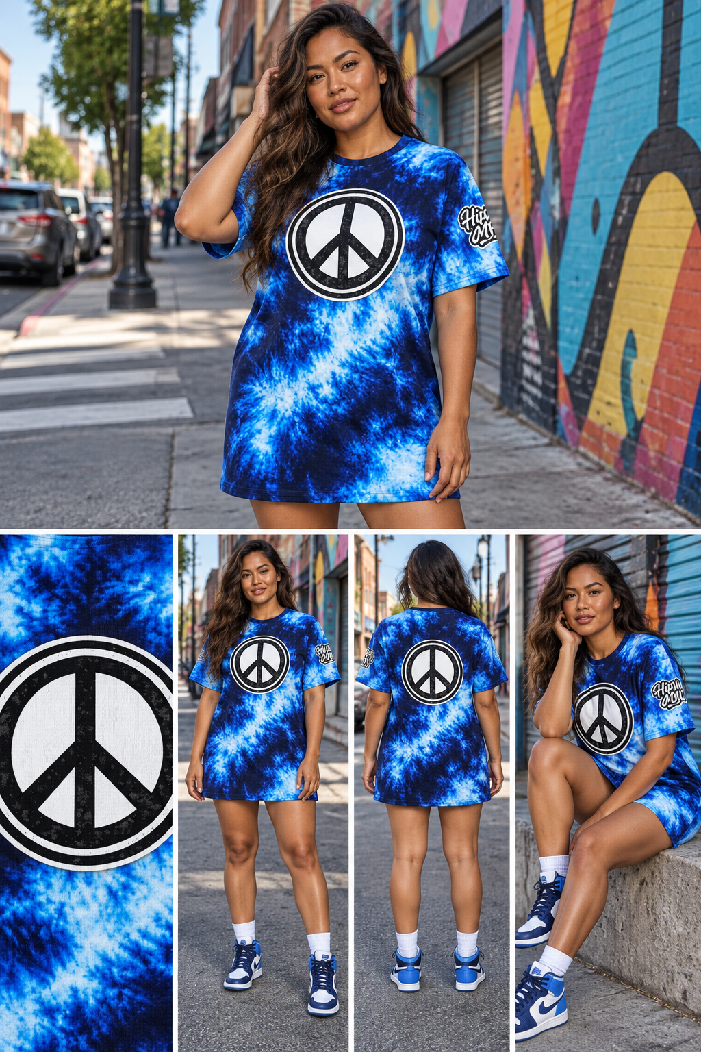 Peace Out T-Shirt-Kleid