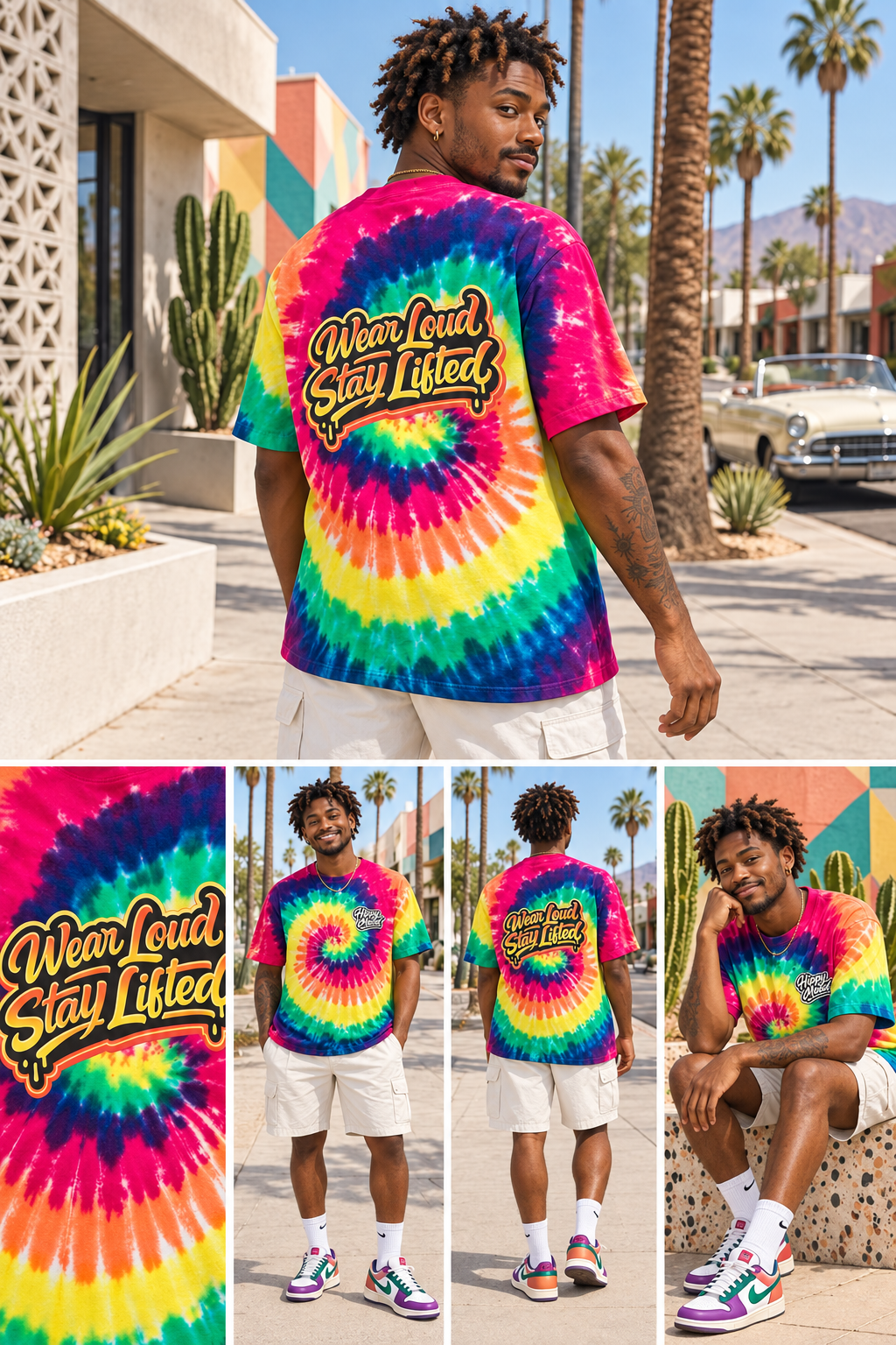 Wear Loud Stay Lifted Oversize-T-Shirt mit Batikmuster