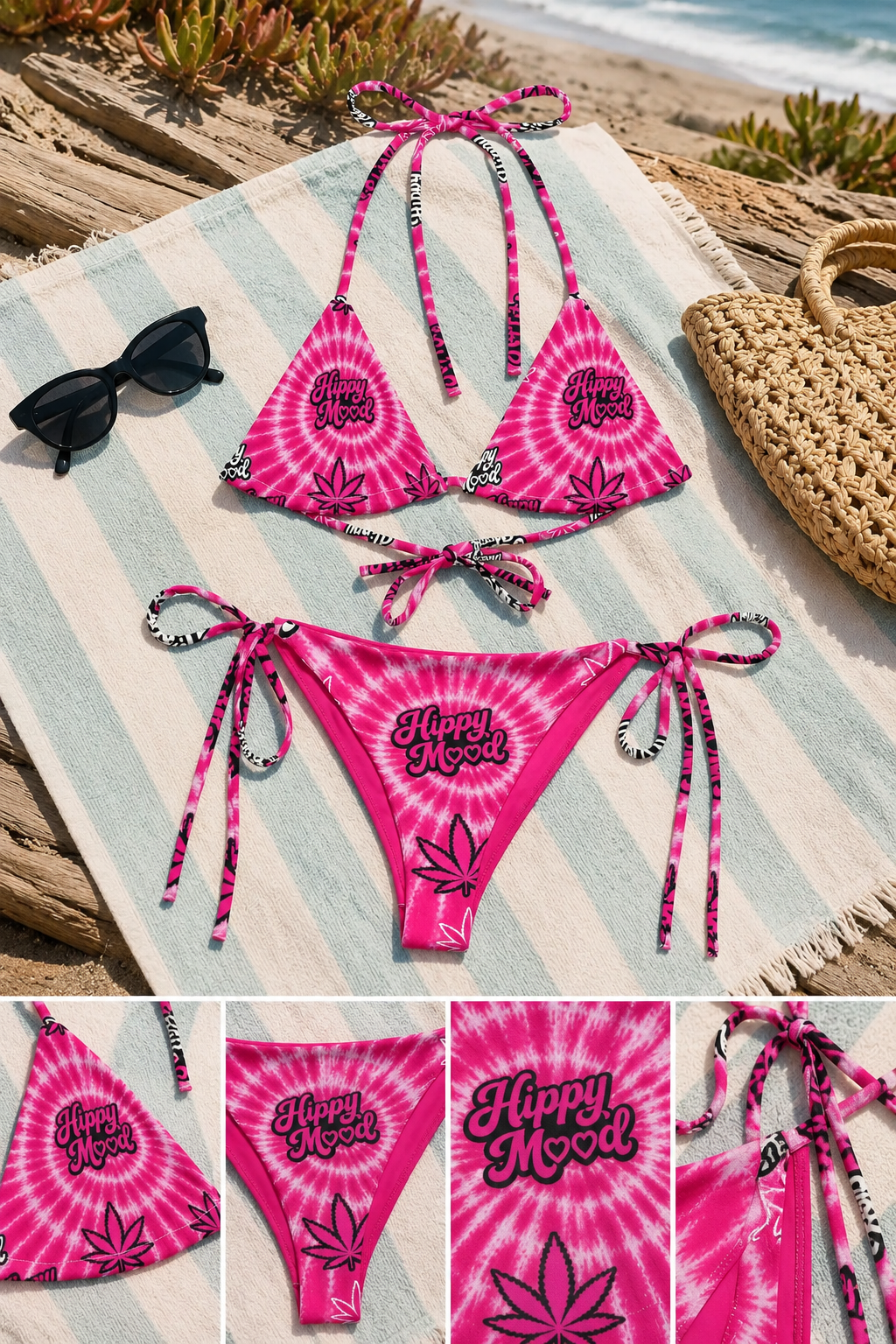 Hippy Mood String Bikini — Pink Sky Edition
