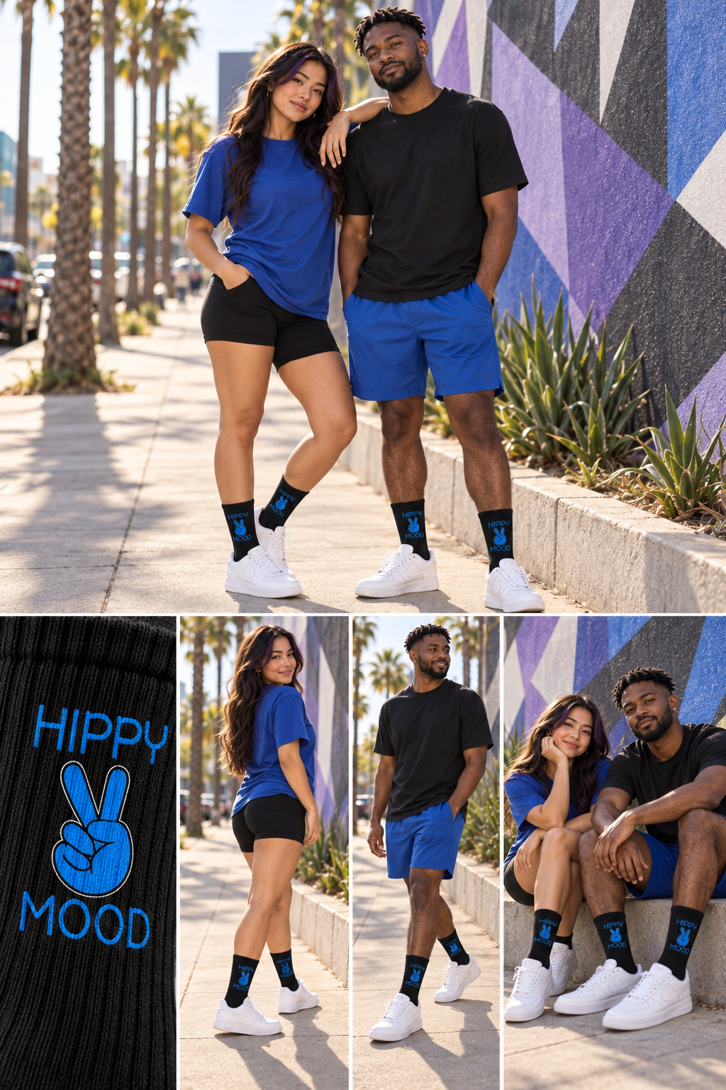 Blue Flame Crew Socks