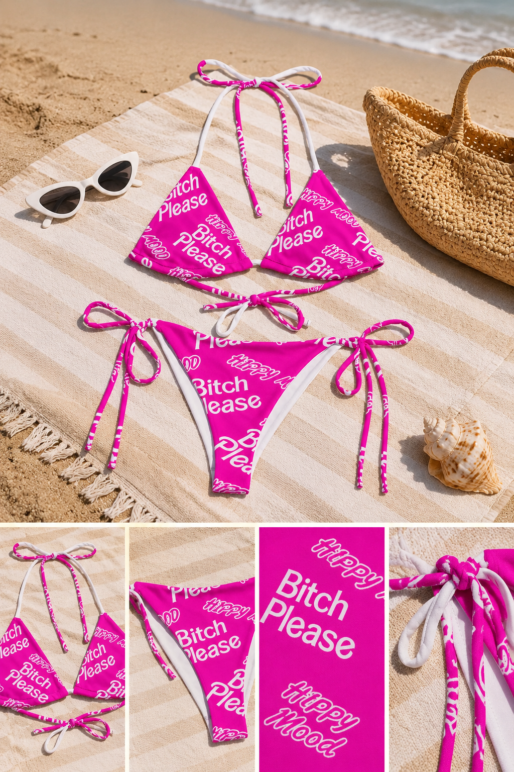 Pink Attitude String Bikini — Lifestyle Edition