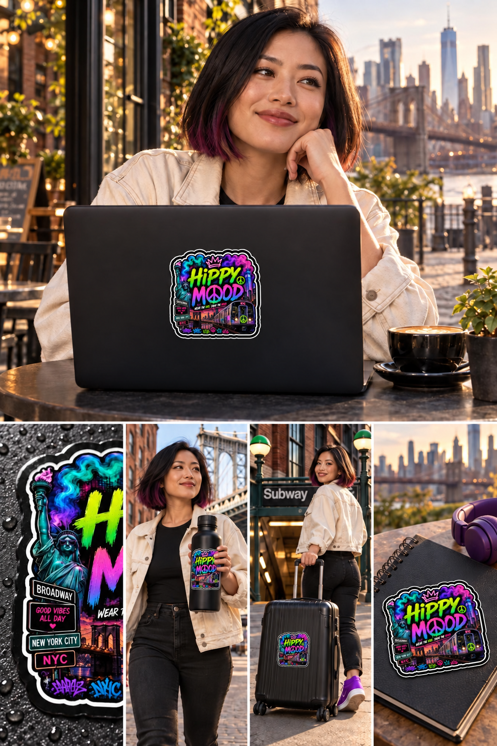 Hippy Mood NYC Vibes Sticker