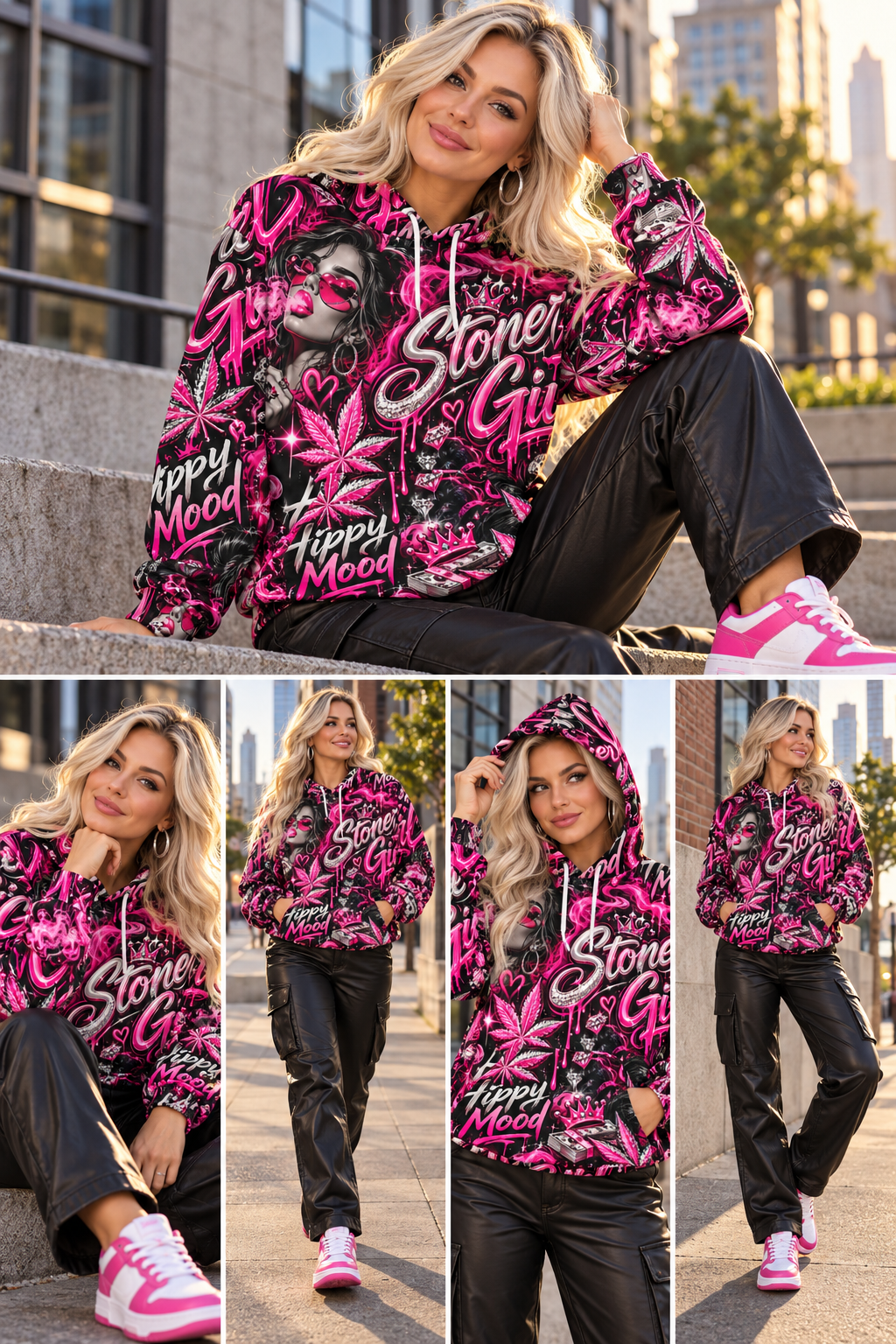 Stoner Girl All-Over Print Hoodie