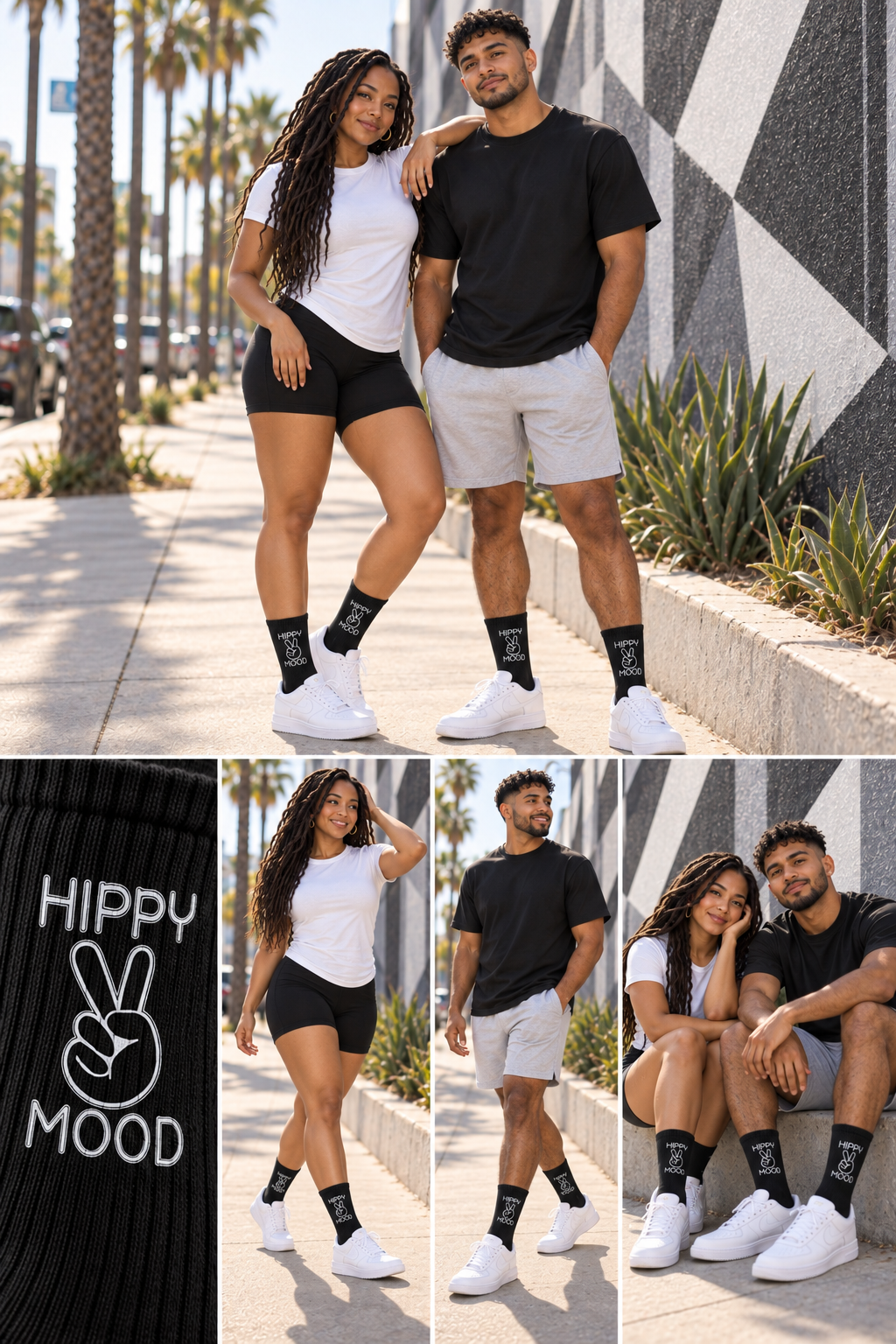 Peace Step Crew Socks