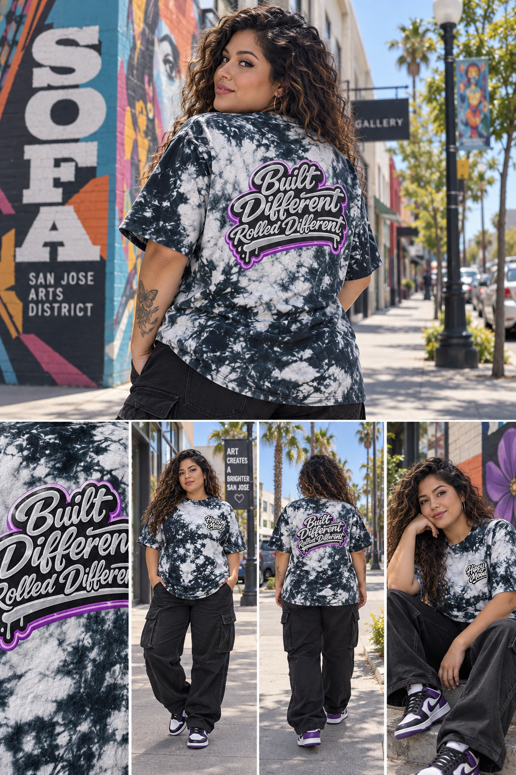 Built Different Rolled Different Oversized Tie-Dye T-Shirt