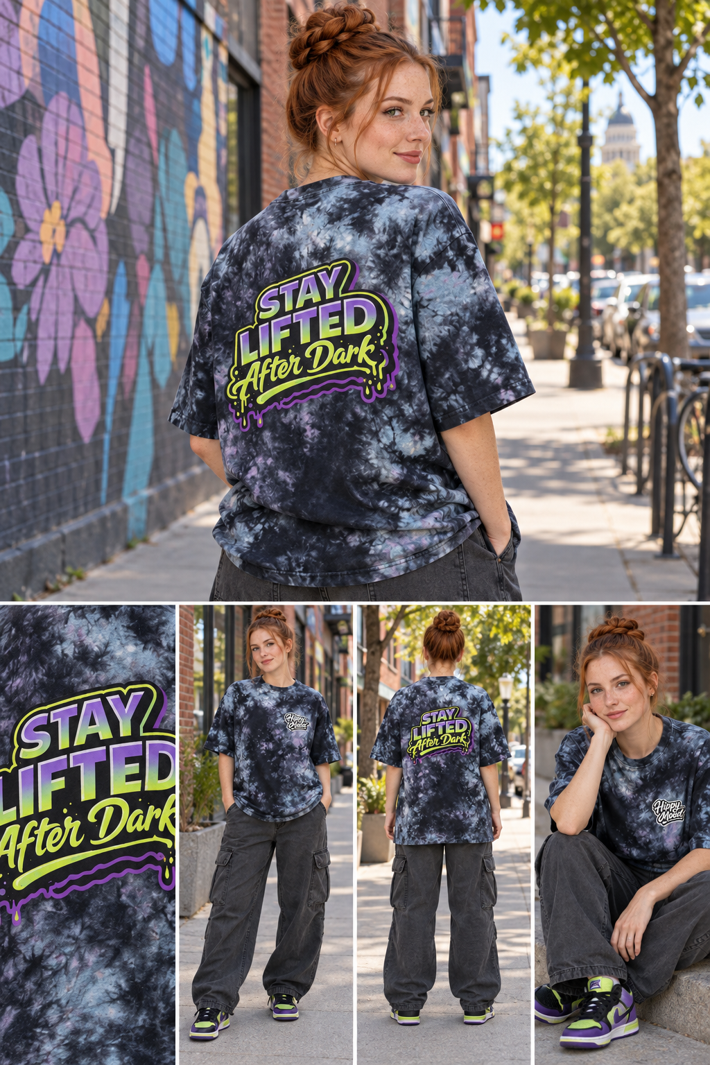 Stay Lifted After Dark Oversized Batik-T-Shirt