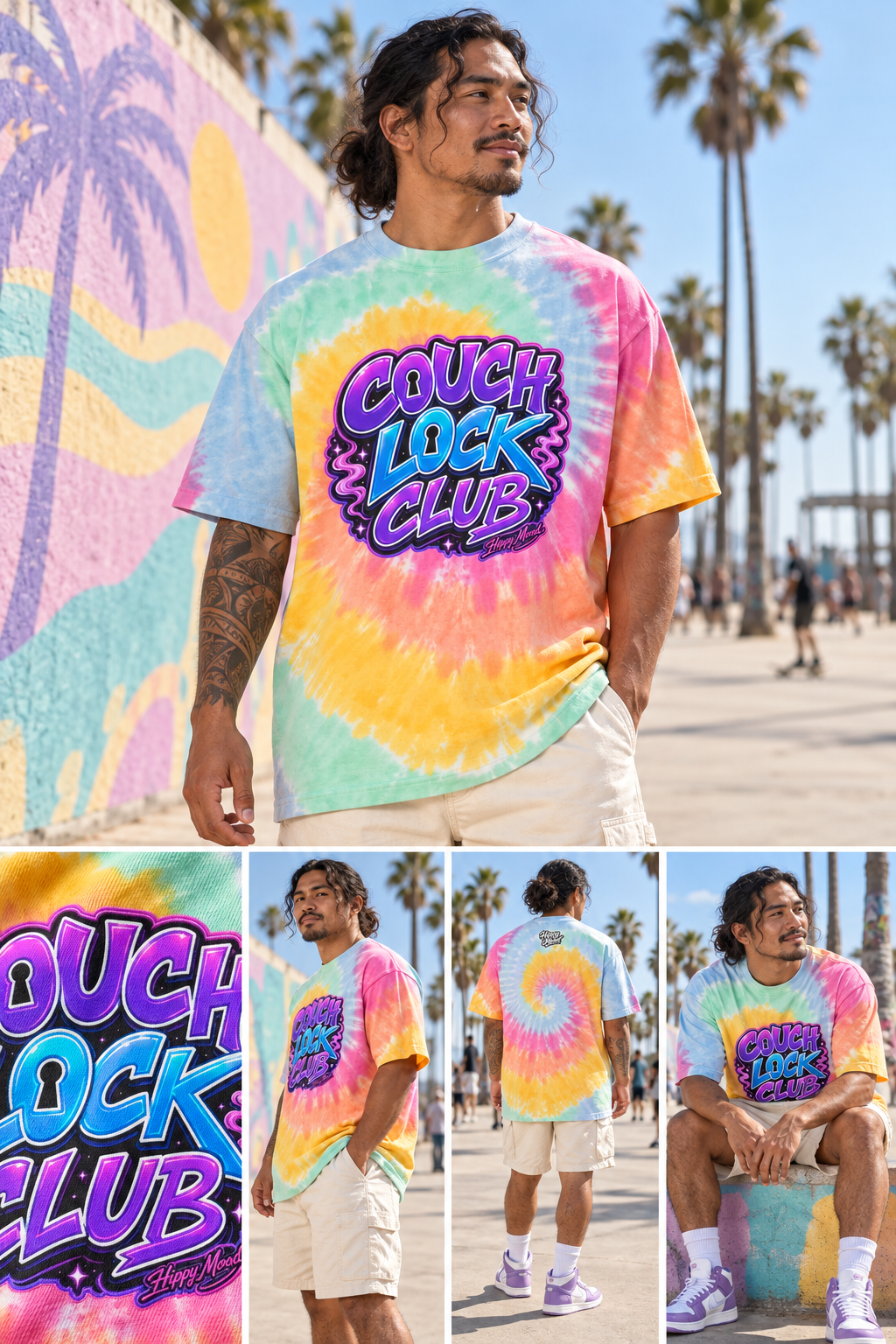 Couch Lock Club Oversized Tie-Dye Tee