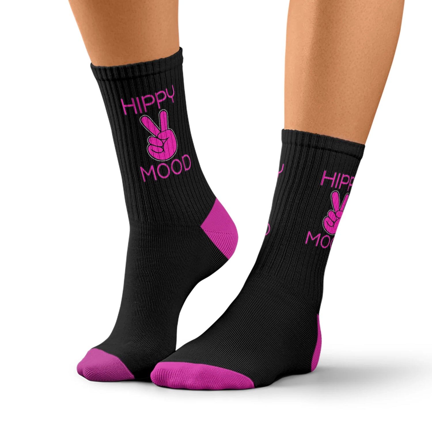 Pink Flame Crew Socks