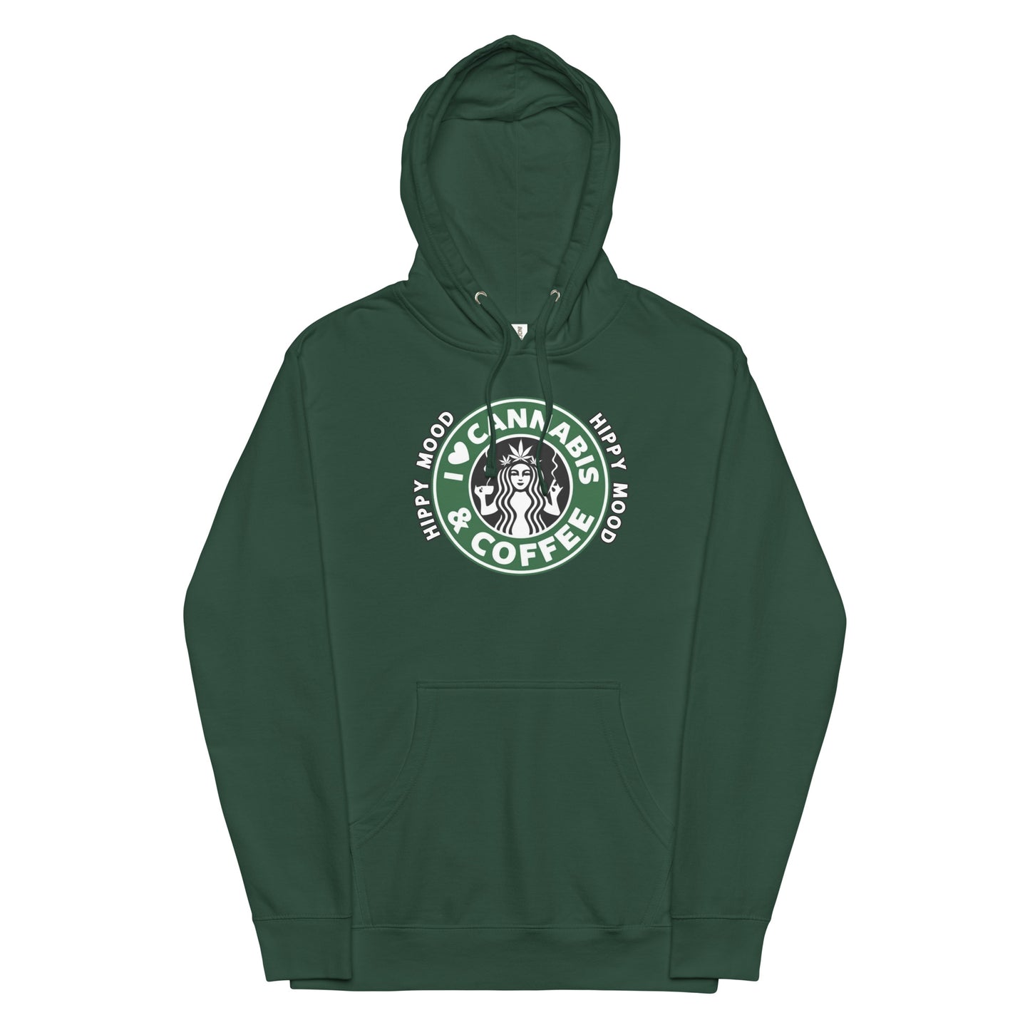 I Love Cannabis & Coffee | Unisex midweight hoodie