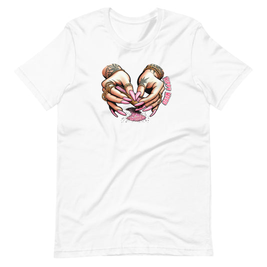 Pink Nails Rolling Up Unisex t-shirt