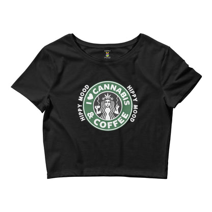 I Love Cannabis & Coffee | Women’s Crop Tee