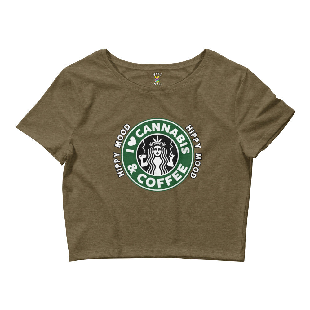 I Love Cannabis & Coffee | Women’s Crop Tee