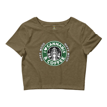 I Love Cannabis & Coffee | Women’s Crop Tee