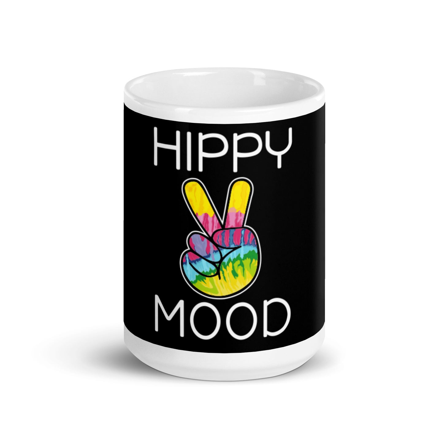 Hippy Mood | Black & White Glossy Mug