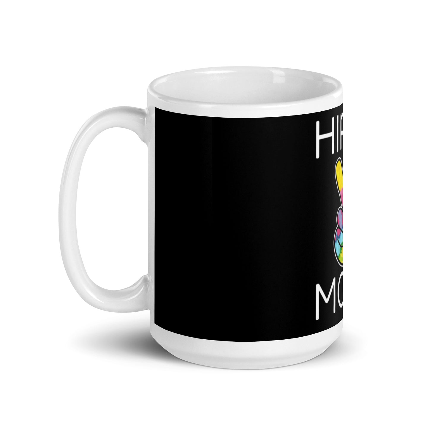 Hippy Mood | Black & White Glossy Mug